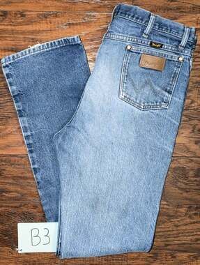 Wrangler 936DEN Cowboy Cut Slim Fit Jeans Mens 38x36 Faded Blue Denim Western